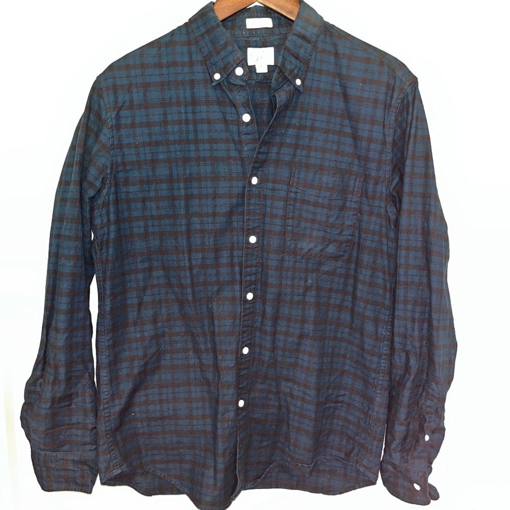 JCrew Men’s Oxford Button down, Navy and Black, 100% Cotton, Medium Slim